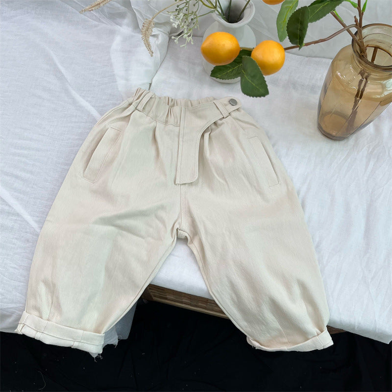 Baby Kid Unisex Solid Color Pants Wholesale 221103370