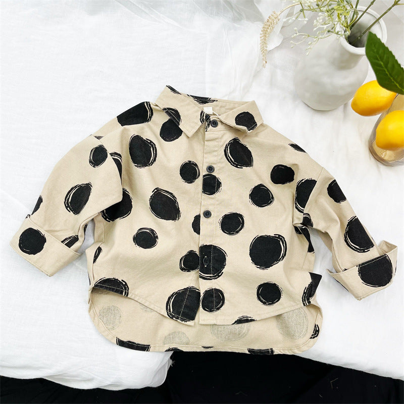 Baby Kid Unisex Polka dots Shirts Wholesale 221103380