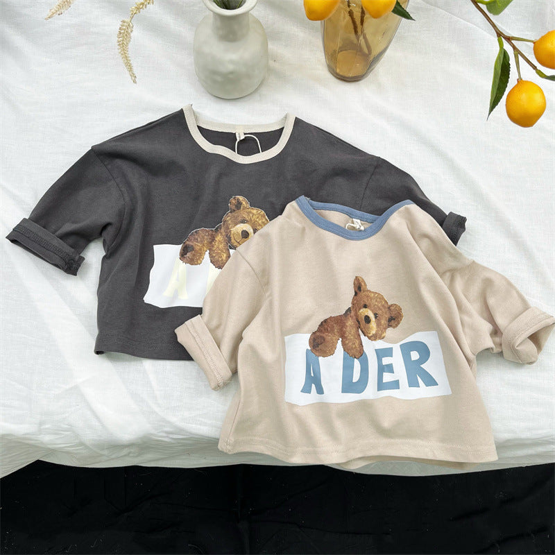 Baby Kid Unisex Letters Animals Cartoon Print Tops Wholesale 221103387