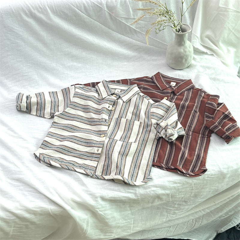 Baby Kid Unisex Striped Shirts Wholesale 221103403