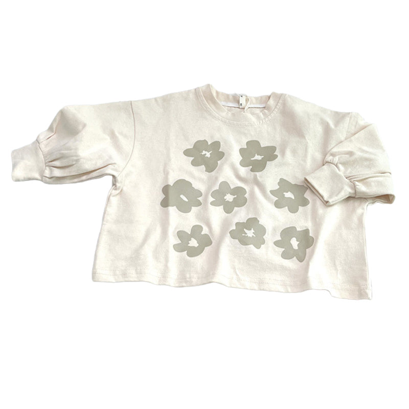 Baby Kid Girls Flower Print Tops Wholesale 221103407