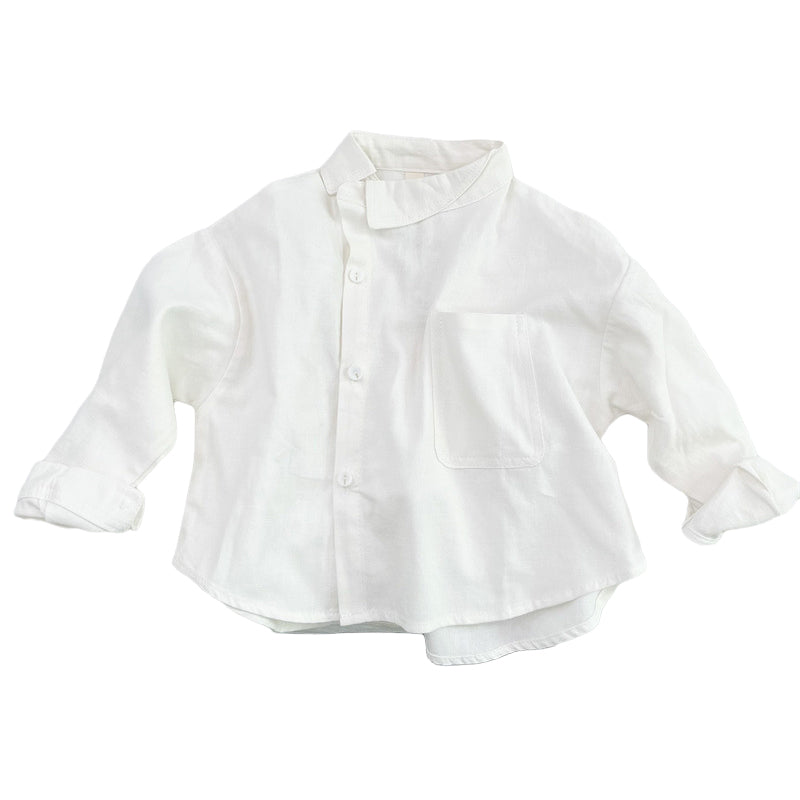Baby Kid Boys Solid Color Shirts Wholesale 221103410