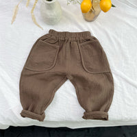 Load image into Gallery viewer, Baby Kid Boys Solid Color Muslin&amp;Ribbed Pants Wholesale 221103413
