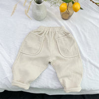 Load image into Gallery viewer, Baby Kid Boys Solid Color Muslin&amp;Ribbed Pants Wholesale 221103413

