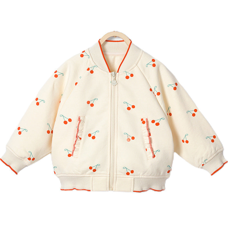 Baby Kid Girls Fruit Print Jackets Outwears Wholesale 22110365
