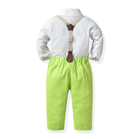 Load image into Gallery viewer, 2 Pieces Set Baby Kid Big Kid Boys Solid Color Bow Shirts And Pants Suits Wholesale 221104410
