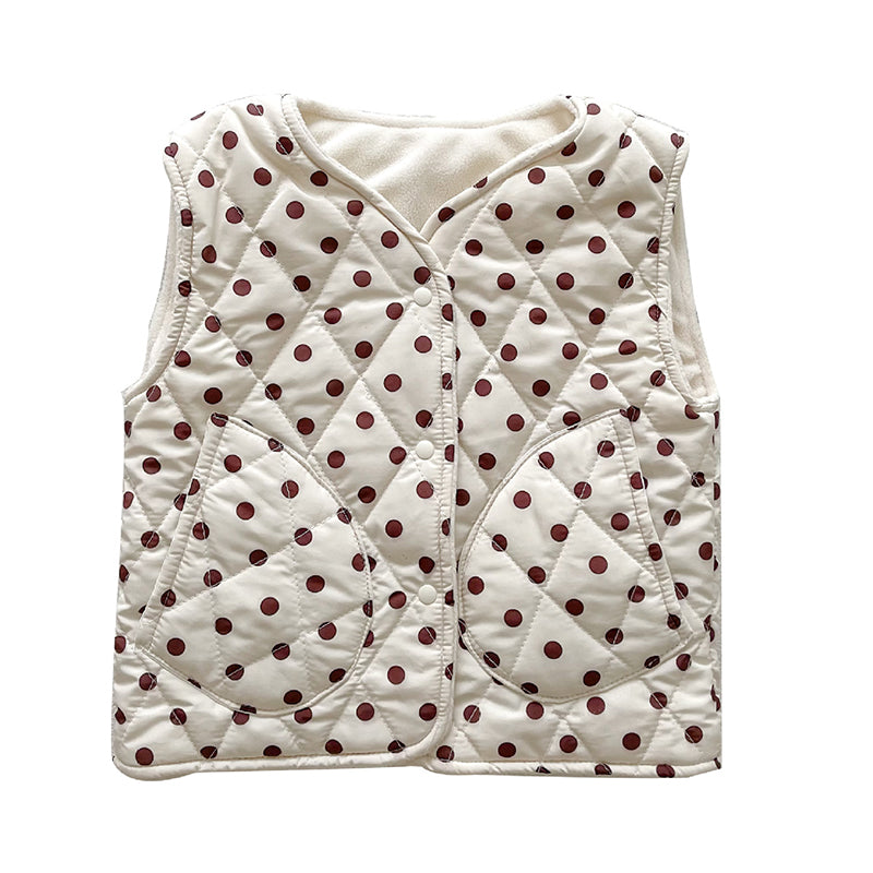 Baby Unisex Polka dots Print Vests Waistcoats Wholesale 221104430