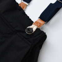 Load image into Gallery viewer, 2 Pieces Set Baby Kid Boys Polka dots Bow Print Shirts And Solid Color Jumpsuits Wholesale 221104470
