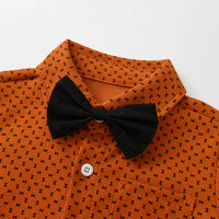 Load image into Gallery viewer, 2 Pieces Set Baby Kid Boys Polka dots Bow Print Shirts And Solid Color Jumpsuits Wholesale 221104470
