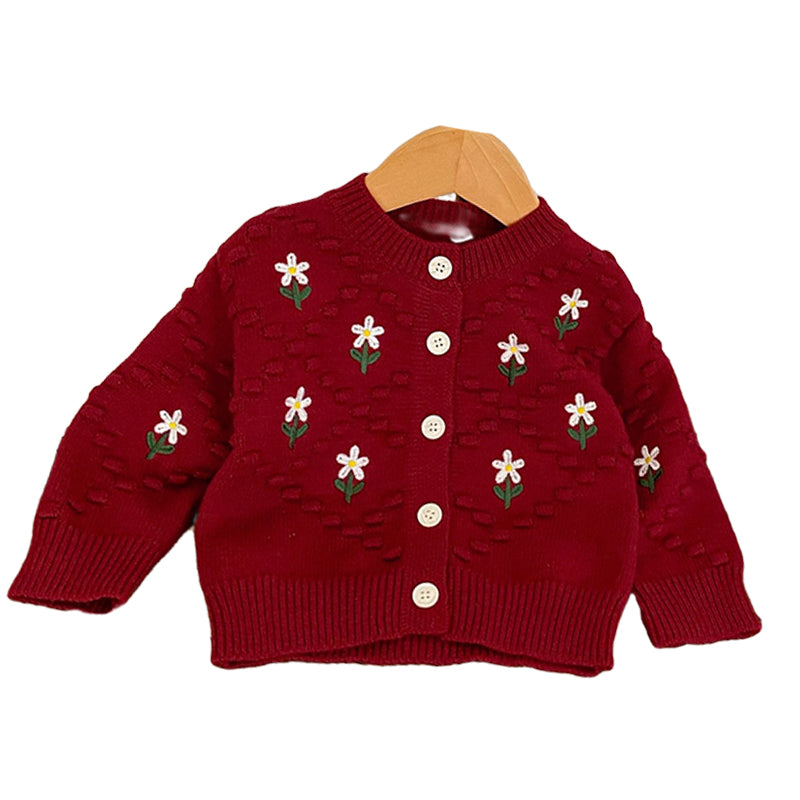 Baby Girls Flower Embroidered Cardigan Wholesale 221104571
