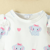 Load image into Gallery viewer, 3 Pieces Set Baby Girls Cartoon Print Rompers And Dresses And Bow Headwear Wholesale 221104573
