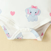 Load image into Gallery viewer, 3 Pieces Set Baby Girls Cartoon Print Rompers And Dresses And Bow Headwear Wholesale 221104573
