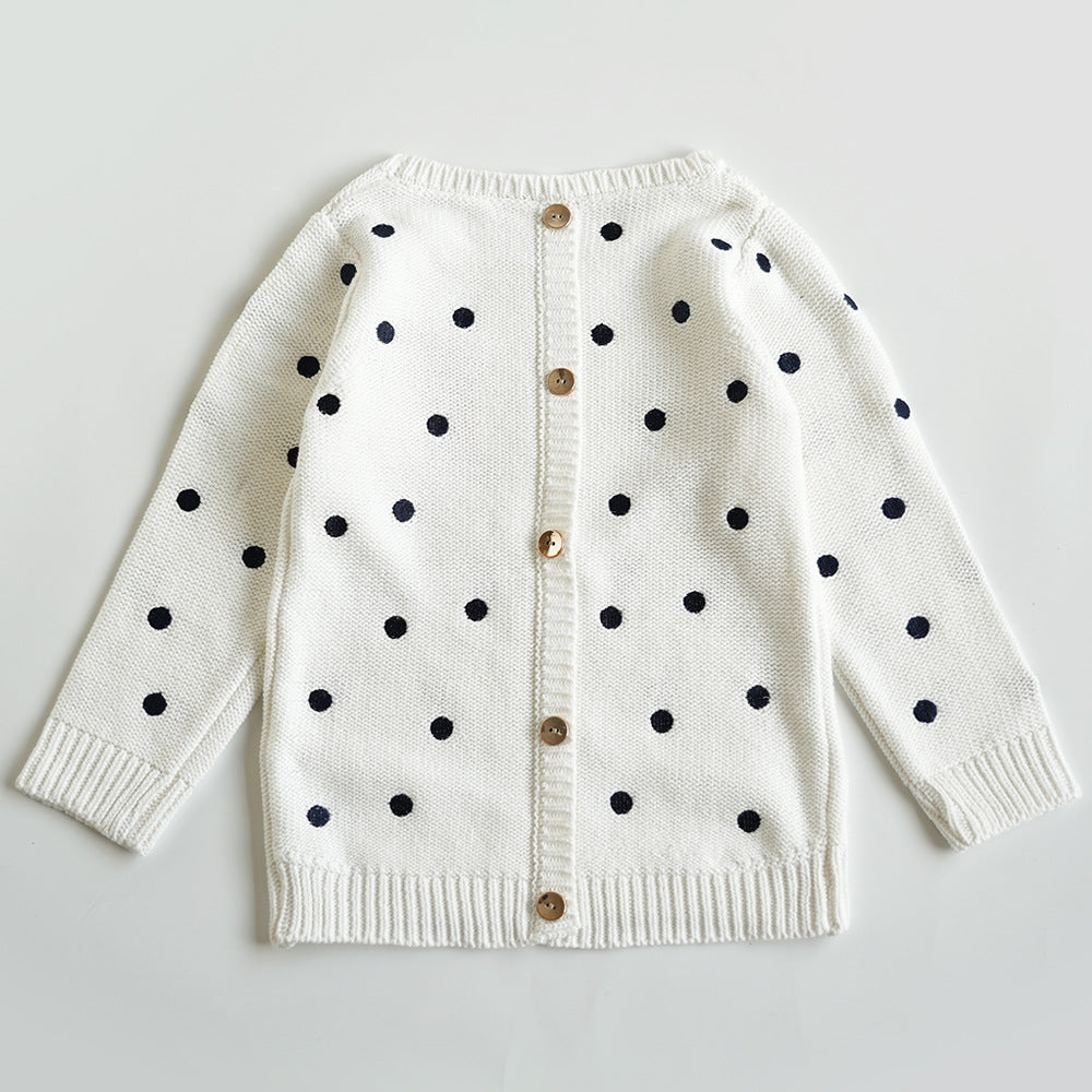 Baby Kid Girls Polka dots Sweaters Knitwear Wholesale 22110701