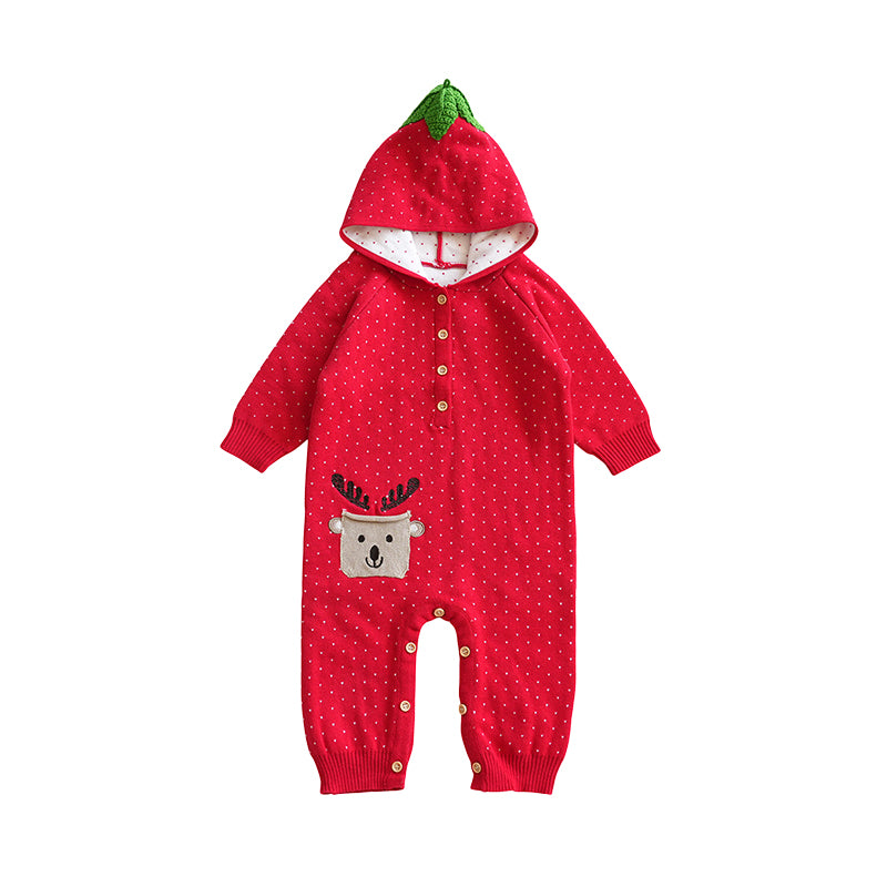 Baby Unisex Polka dots Print Christmas Jumpsuits Wholesale 2211071002