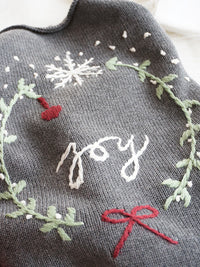 Load image into Gallery viewer, Baby Kid Girls Letters Bow Crochet Embroidered Christmas Sweaters Wholesale 221107104
