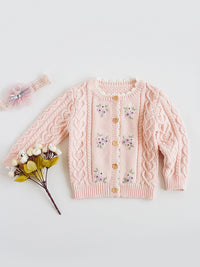 Load image into Gallery viewer, Baby Kid Girls Flower Embroidered Cardigan Wholesale 221107112
