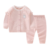 Load image into Gallery viewer, 2 Pieces Set Baby Unisex Animals Cardigan And Solid Color Knitwear Pants Wholesale 221107238
