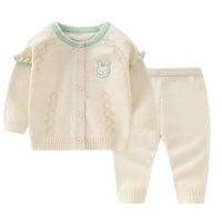 Load image into Gallery viewer, 2 Pieces Set Baby Unisex Animals Cardigan And Solid Color Knitwear Pants Wholesale 221107238
