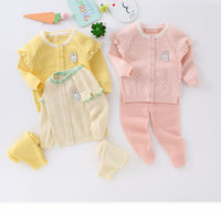Load image into Gallery viewer, 2 Pieces Set Baby Unisex Animals Cardigan And Solid Color Knitwear Pants Wholesale 221107238
