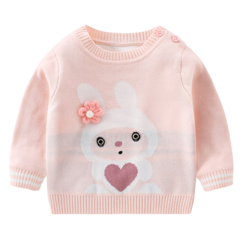 Baby Girls Love heart Animals Crochet Sweaters Wholesale 221107260