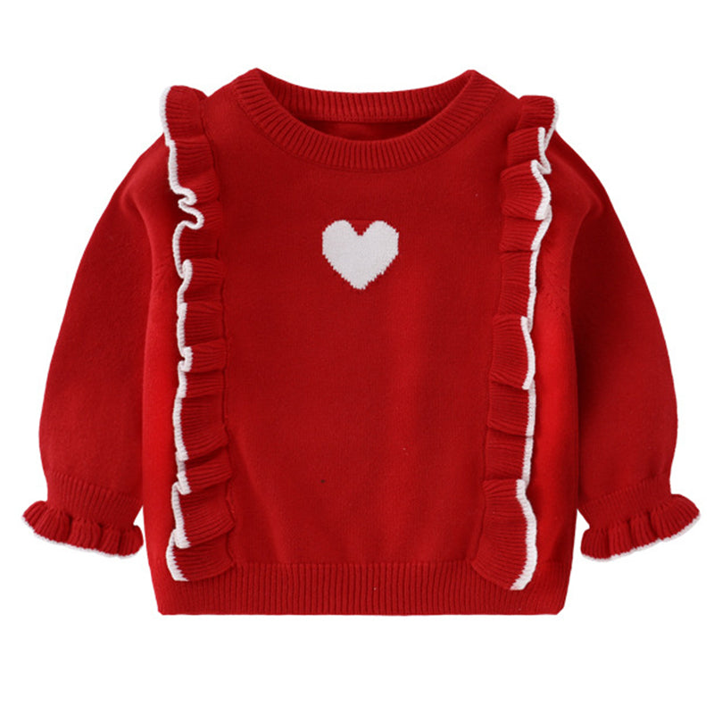 Baby Kid Girls Love heart Crochet Sweaters Knitwear Wholesale 221107275
