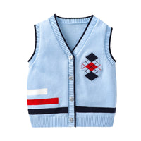 Load image into Gallery viewer, Baby Unisex Checked Crochet Vests Waistcoats Knitwear Wholesale 221107310
