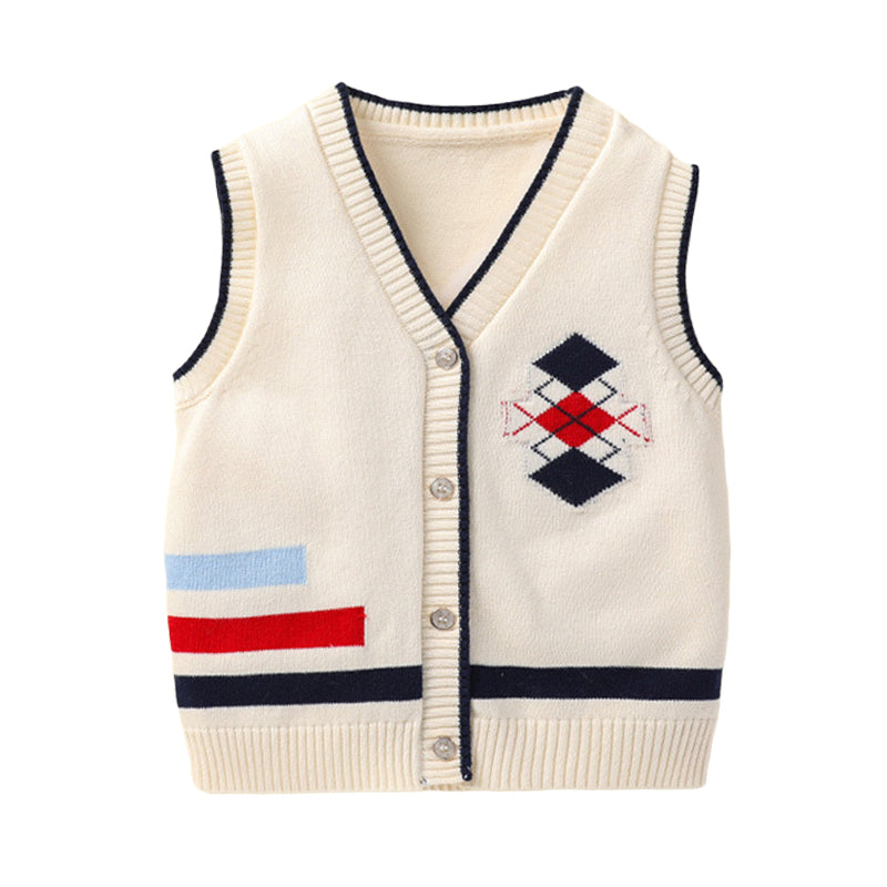 Baby Unisex Checked Crochet Vests Waistcoats Knitwear Wholesale 221107310