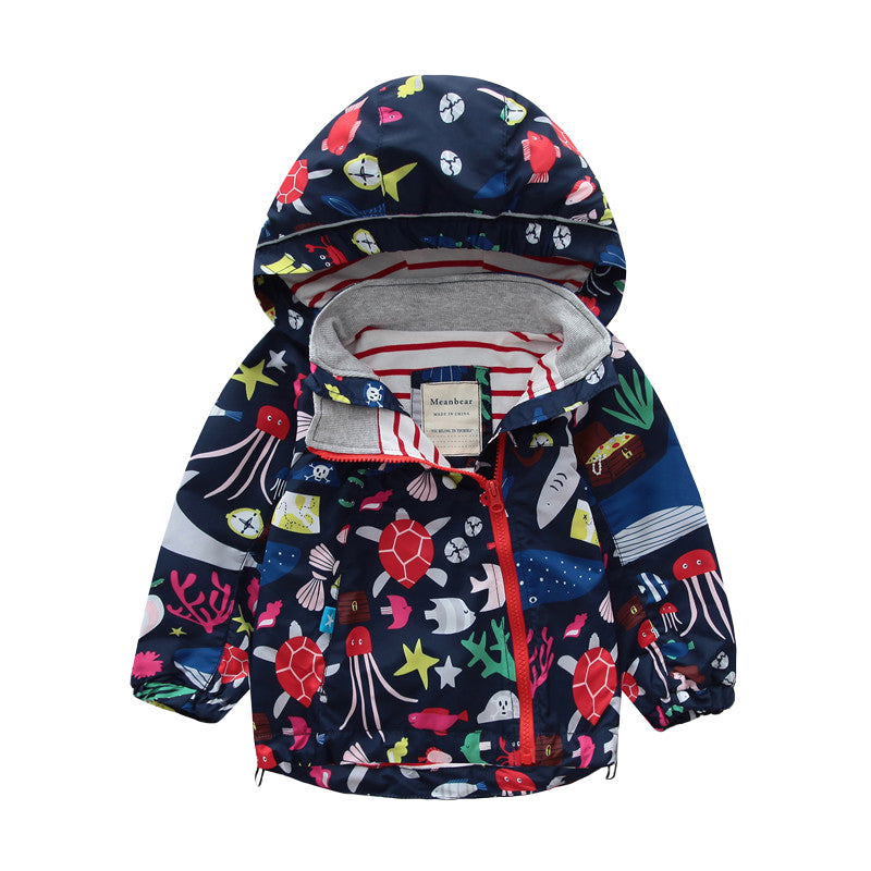 Baby Kid Unisex Animals Cartoon Print Coats Wholesale 22110734