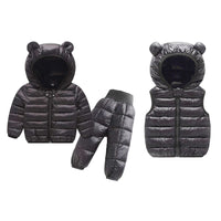 Load image into Gallery viewer, 3 Pieces Set Baby Kid Unisex Solid Color Jackets Outwears And Vests Waistcoats And Pants Wholesale 221107405
