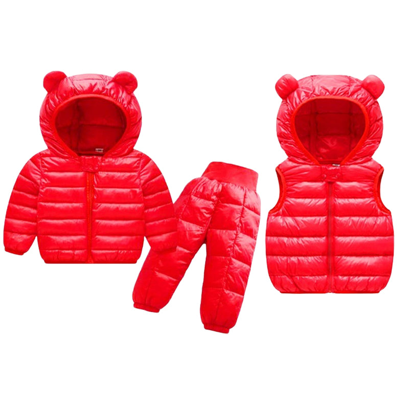 3 Pieces Set Baby Kid Unisex Solid Color Jackets Outwears And Vests Waistcoats And Pants Wholesale 221107405