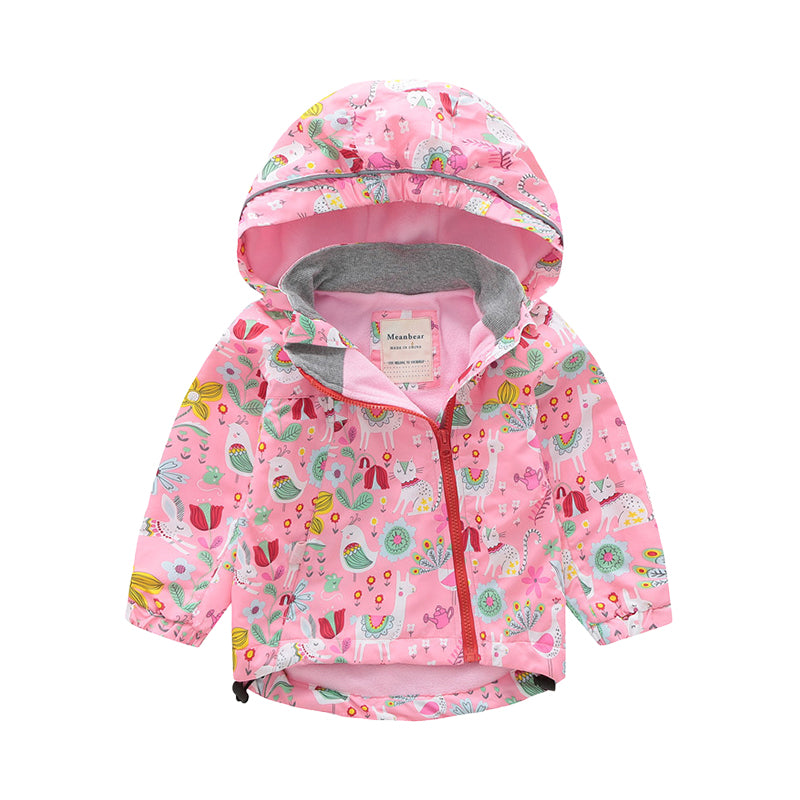 Baby Kid Girls Flower Animals Cartoon Print Jackets Outwears Wholesale 22110745