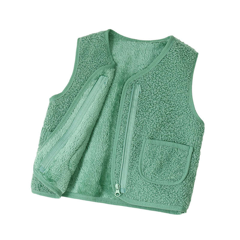 Baby Kid Unisex Solid Color Vests Waistcoats Wholesale 221107456