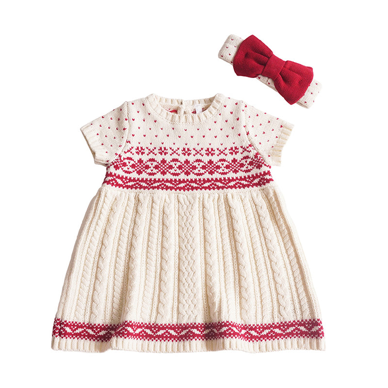 Baby Girls Striped Knitwear Dresses Wholesale 22110748