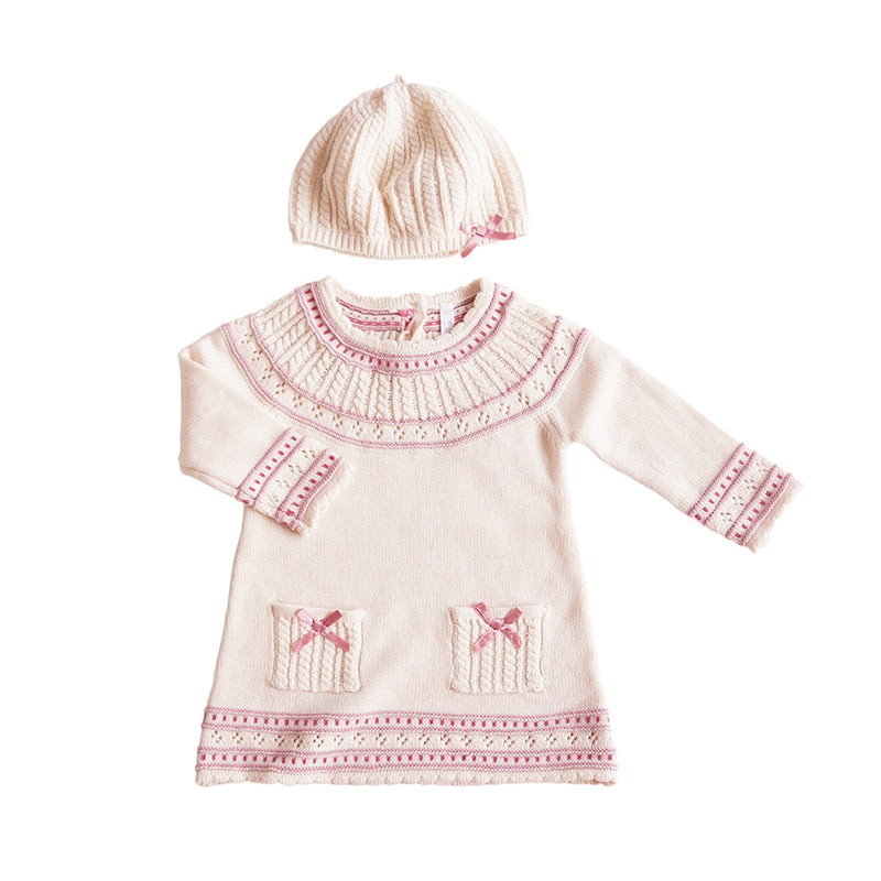 Baby Girls Striped Knitwear Dresses Wholesale 22110749