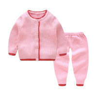 Load image into Gallery viewer, 2 Pieces Set Baby Unisex Solid Color Cardigan And Pants Wholesale 22110750
