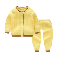 Load image into Gallery viewer, 2 Pieces Set Baby Unisex Solid Color Cardigan And Pants Wholesale 22110750
