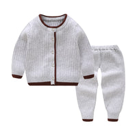 Load image into Gallery viewer, 2 Pieces Set Baby Unisex Solid Color Cardigan And Pants Wholesale 22110750
