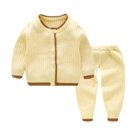 Load image into Gallery viewer, 2 Pieces Set Baby Unisex Solid Color Cardigan And Pants Wholesale 22110750
