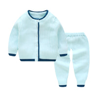 Load image into Gallery viewer, 2 Pieces Set Baby Unisex Solid Color Cardigan And Pants Wholesale 22110750
