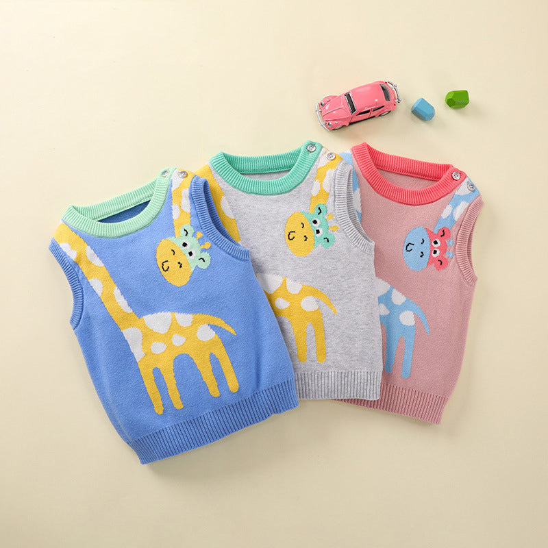 Baby Unisex Cartoon Crochet Vests Waistcoats Wholesale 221107617