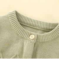 Load image into Gallery viewer, 2 Pieces Set Baby Kid Unisex Solid Color Crochet Cardigan And Pants Wholesale 221107660
