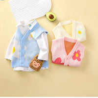 Load image into Gallery viewer, Baby Kid Girls Flower Crochet Vests Waistcoats Wholesale 221107695
