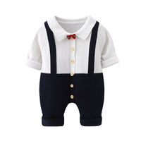 Load image into Gallery viewer, Baby Boys Color-blocking Bow Crochet Jumpsuits Wholesale 221107713
