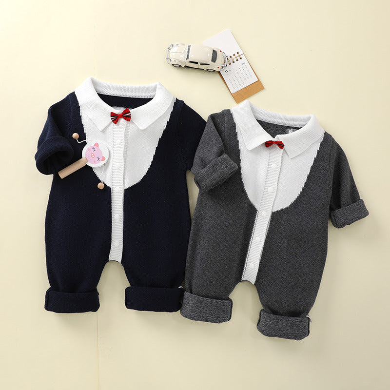 Baby Boys Bow Knitwear Jumpsuits Wholesale 221107720