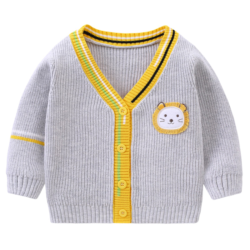 Baby Kid Unisex Color-blocking Cartoon Crochet Cardigan Wholesale 221107730