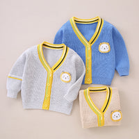 Load image into Gallery viewer, Baby Kid Unisex Color-blocking Cartoon Crochet Cardigan Wholesale 221107730
