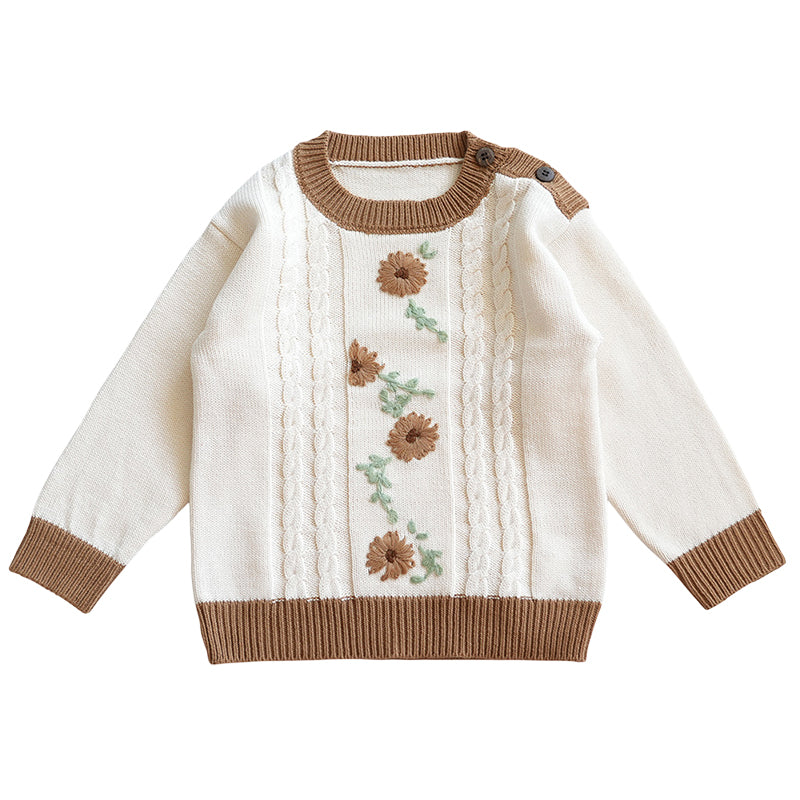 Baby Kid Girls Flower Crochet Sweaters Wholesale 221107791