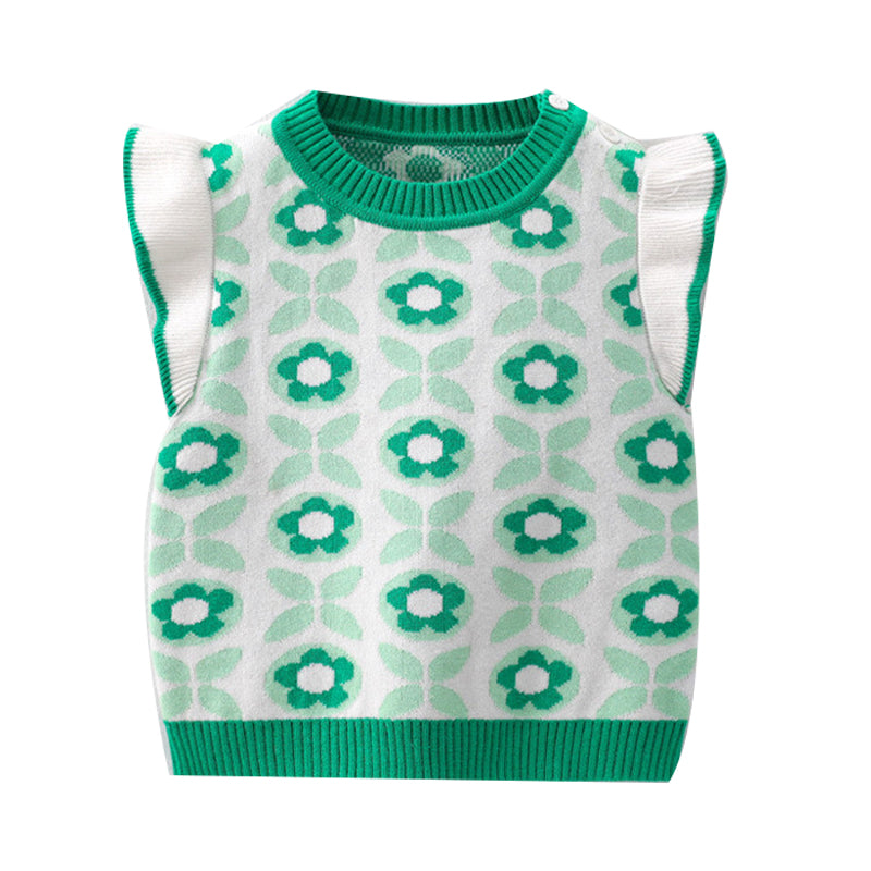 Baby Girls Flower Crochet Vests Waistcoats Wholesale 221107840