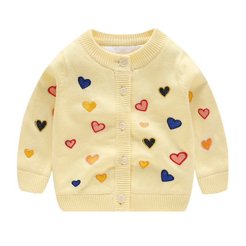 Baby Girls Fruit Love heart Crochet Embroidered Valentine's Day Cardigan Wholesale 22110785