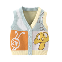 Load image into Gallery viewer, Baby Girls Color-blocking Cartoon Print Cardigan Wholesale 221107944

